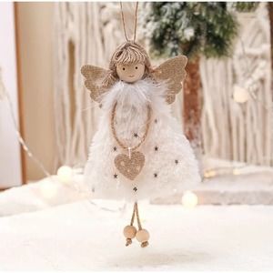 NEW Delightful Angel Doll Ornament in White color (6.3" tall)